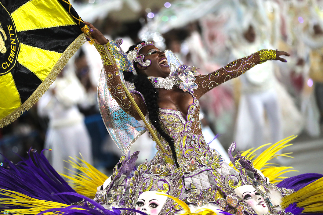 Integrantes de la escuela de samba São Clemente.
