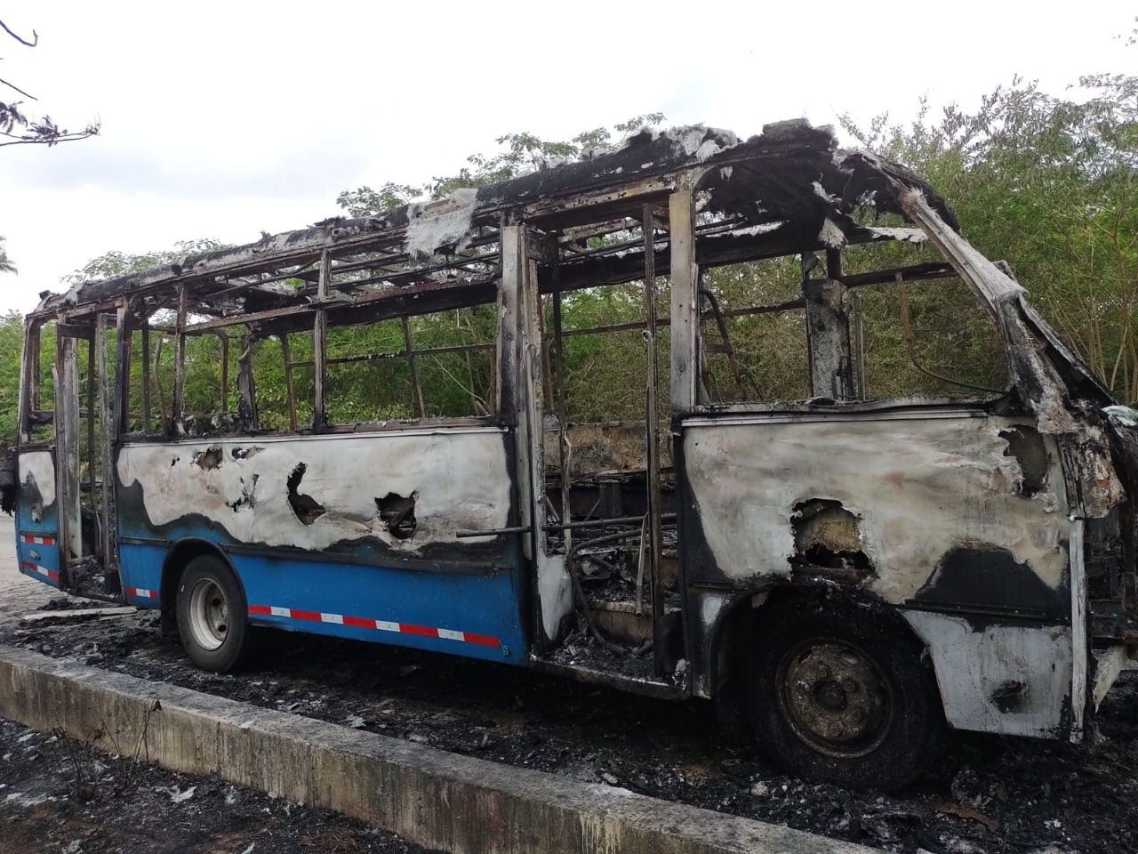 El bus incendiado