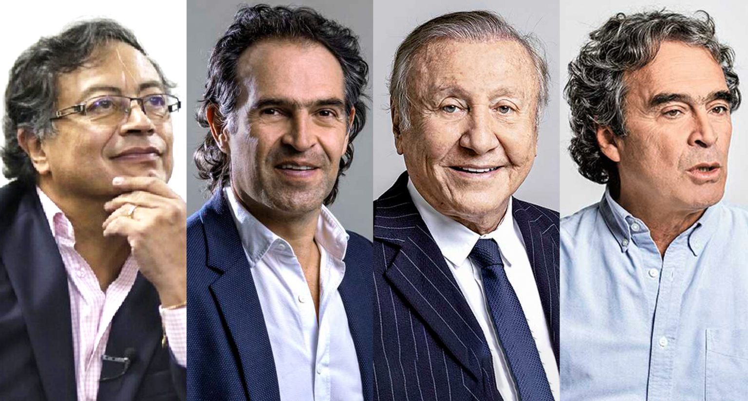 Gustavo Petro, Fico Gutiérrez, Rodolfo Hernández y Sergio Fajardo.