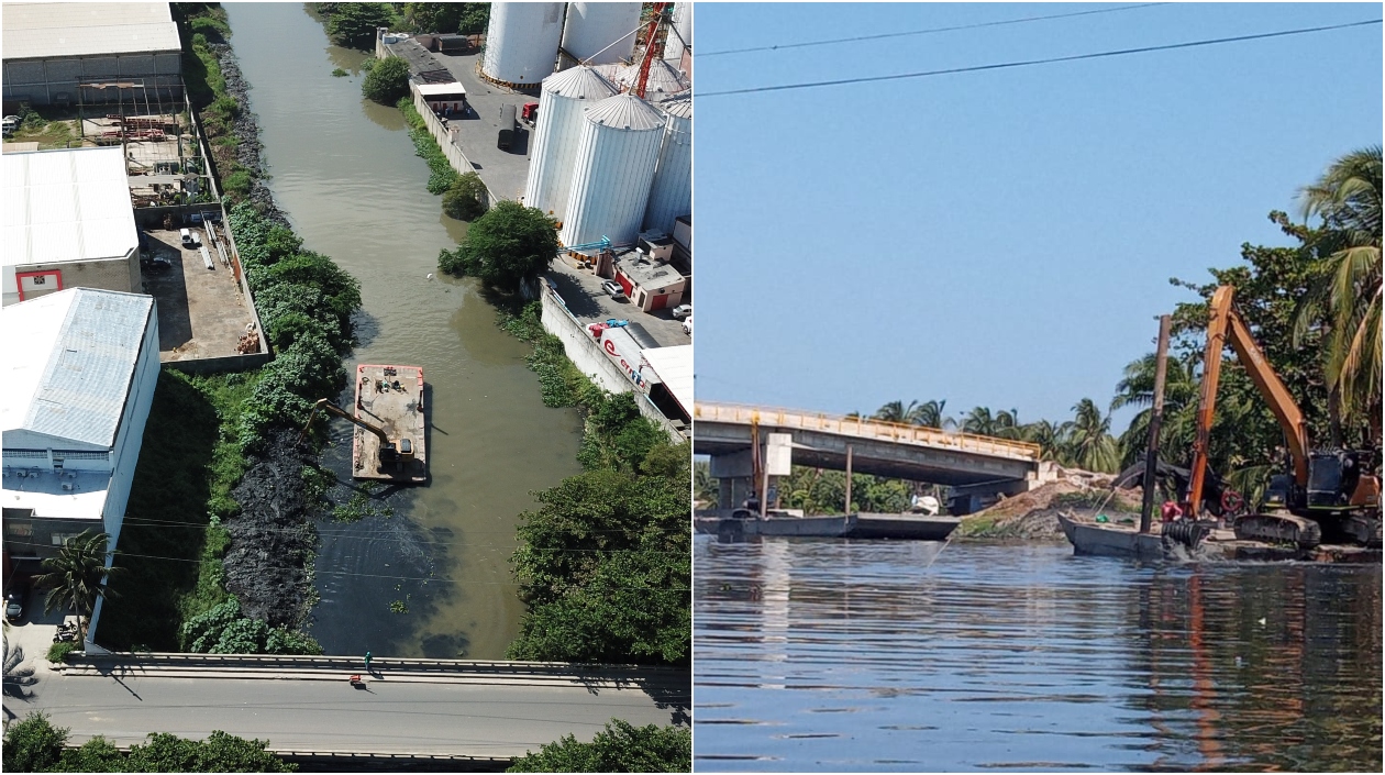 Caño de las Compañías, antes y después. 