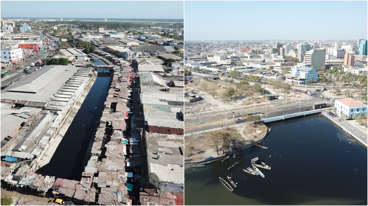 Caño del Mercado, antes y después. 