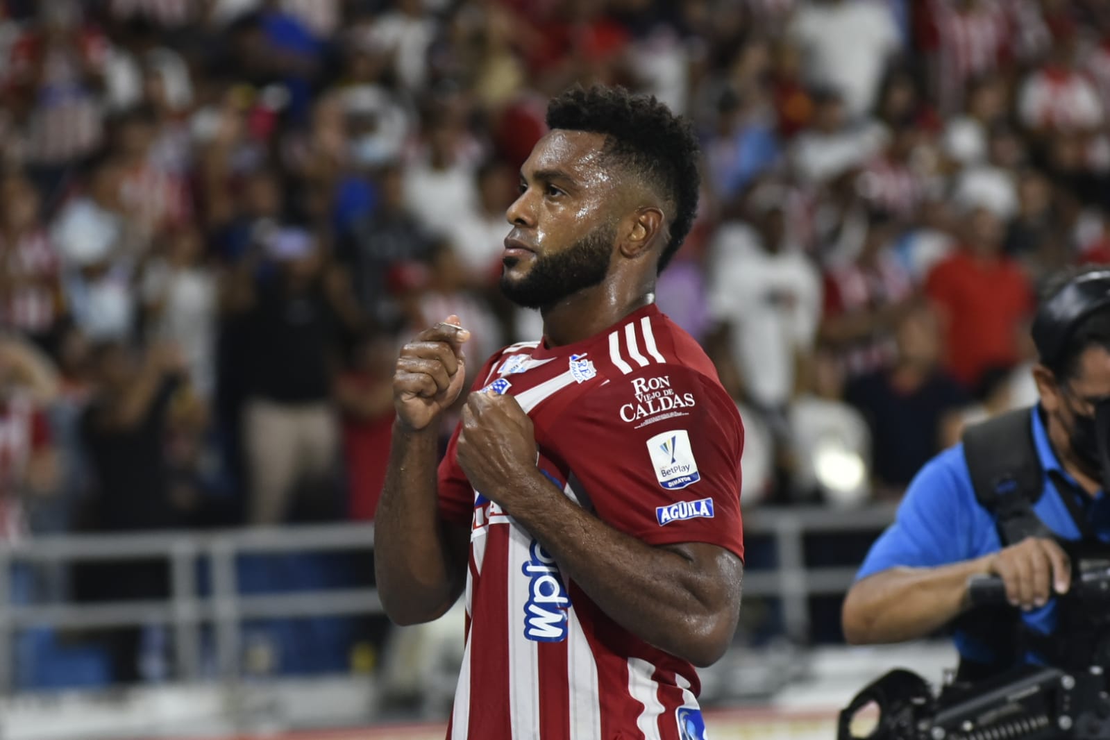 Miguel Ángel Borja festejando el gol ante Nacional.