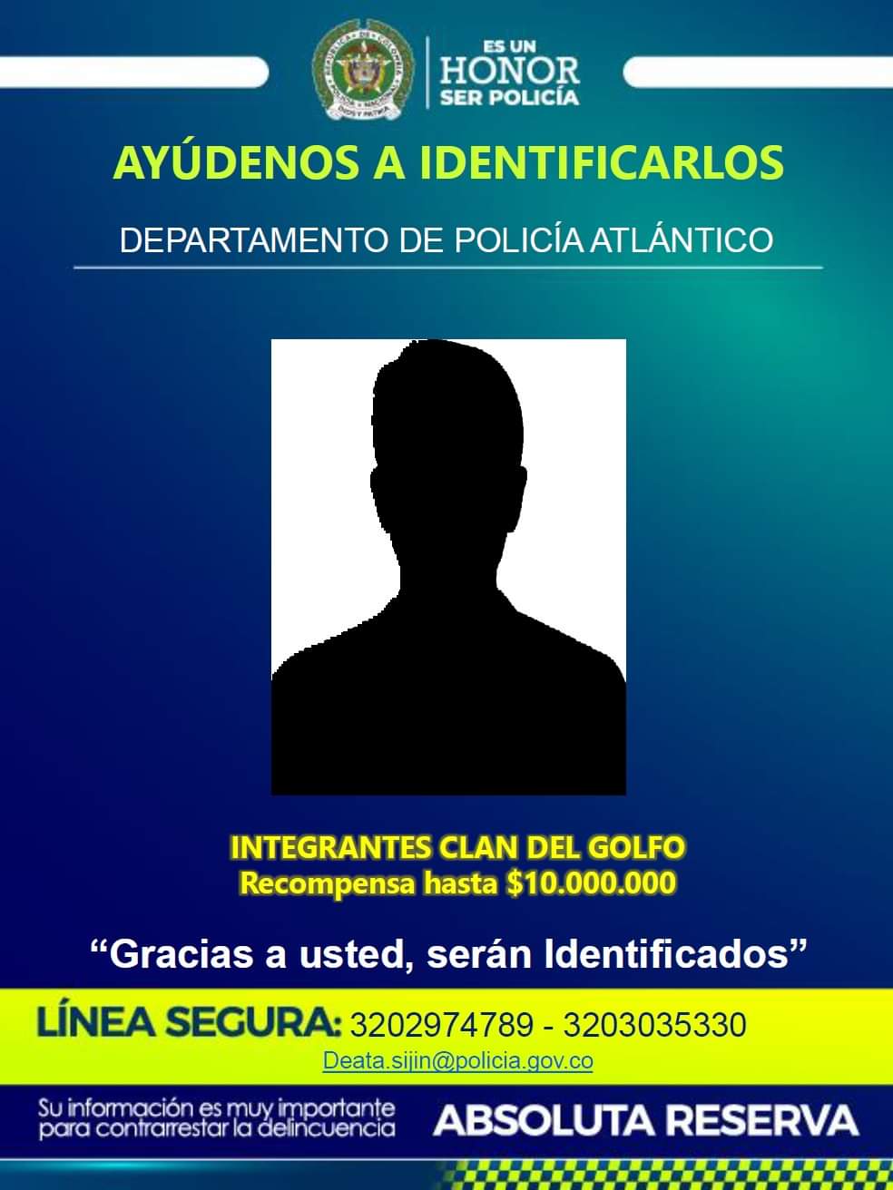 Policía Nacional Campaña para identificar a integrantes del Clan del Golfo