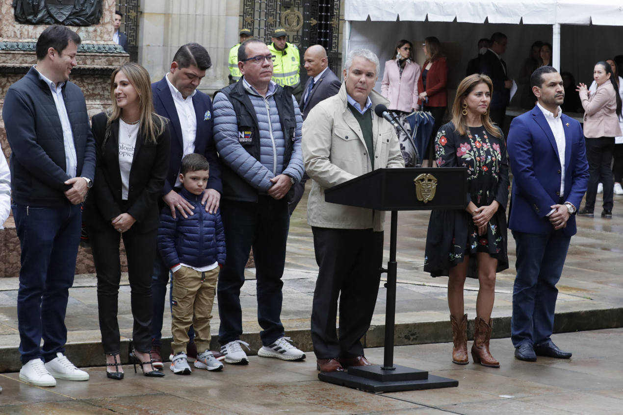 El Presidente Iván Duque en la apertura de la jornada electoral en Colombia.