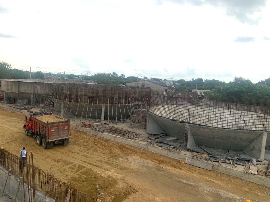 Obras en la nueva planta de tratamiento.