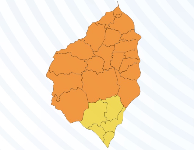 Así fueron los resultados: naranja para Gustavo Petro y amarillo para Rodolfo Hernández.