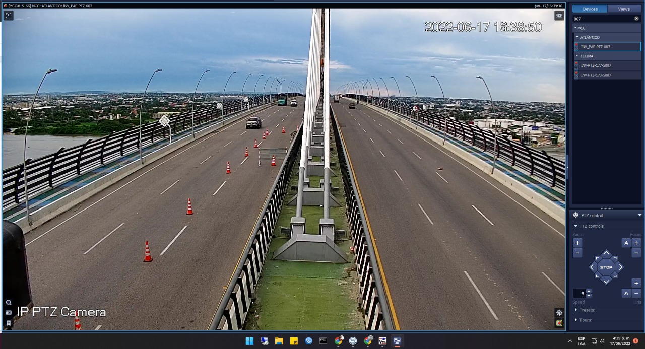 Instalación de circuito cerrado de televisión en el Puente Pumarejo