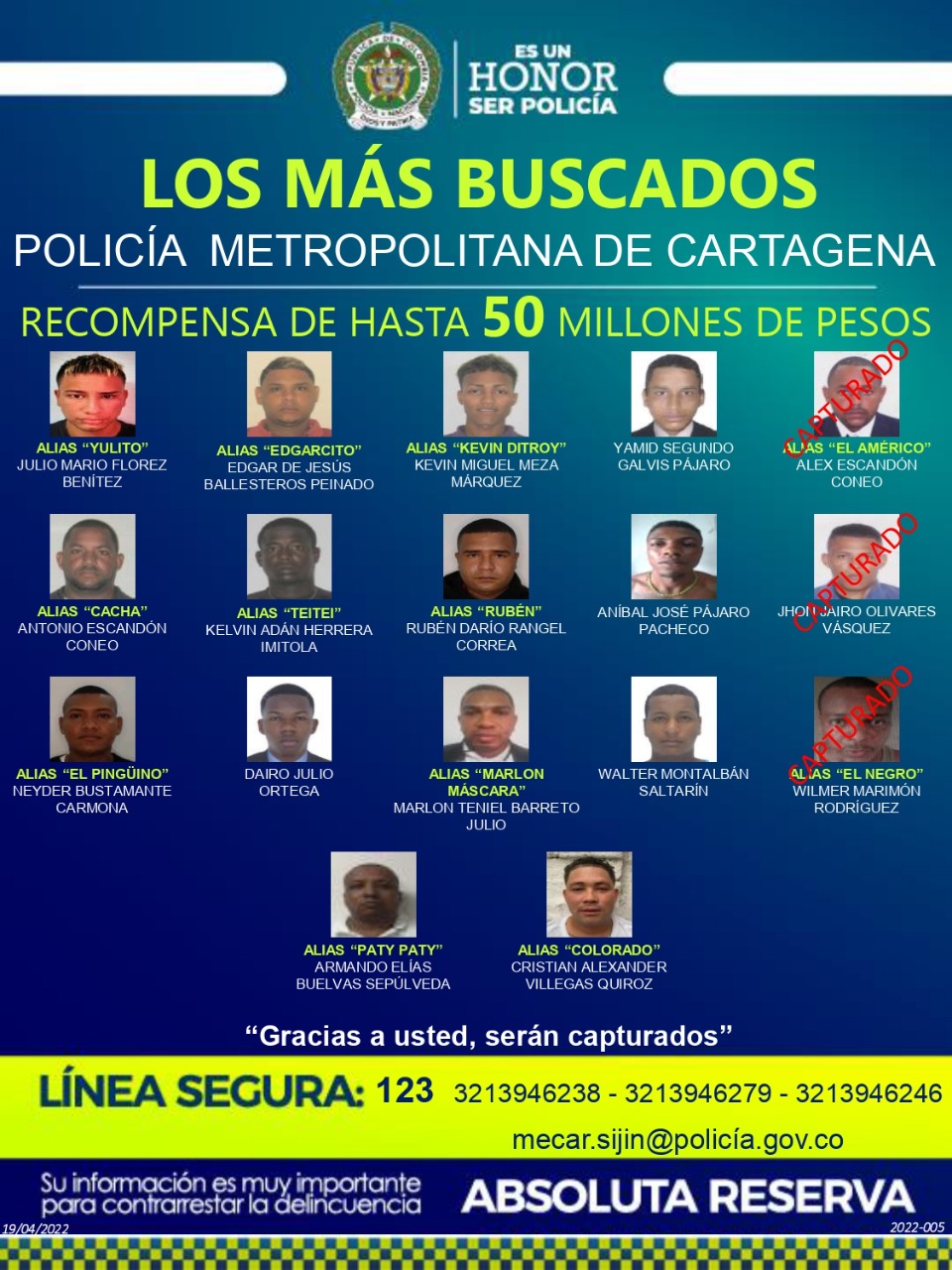 Alex Escandón Coneo, Alias 'Américo', en el cartel de los más buscados.