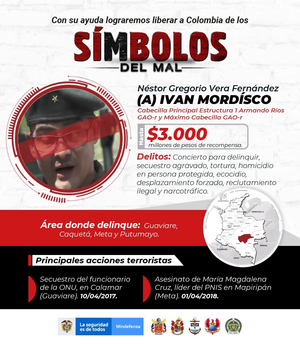 El cartel de búsqueda de "Iván Mordisco".