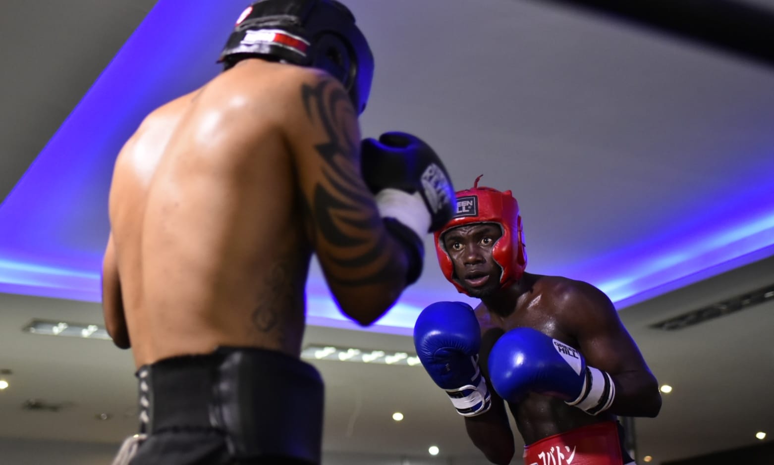 Yuberjen Martínez en su sesión de sparring. 