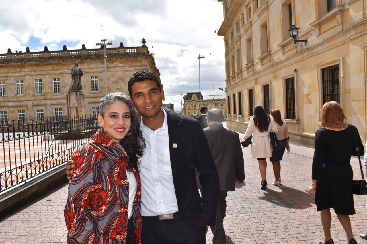 El nuevo presidente de la Cámara, David Racero, y la representante a la Cámara María José Pizarro