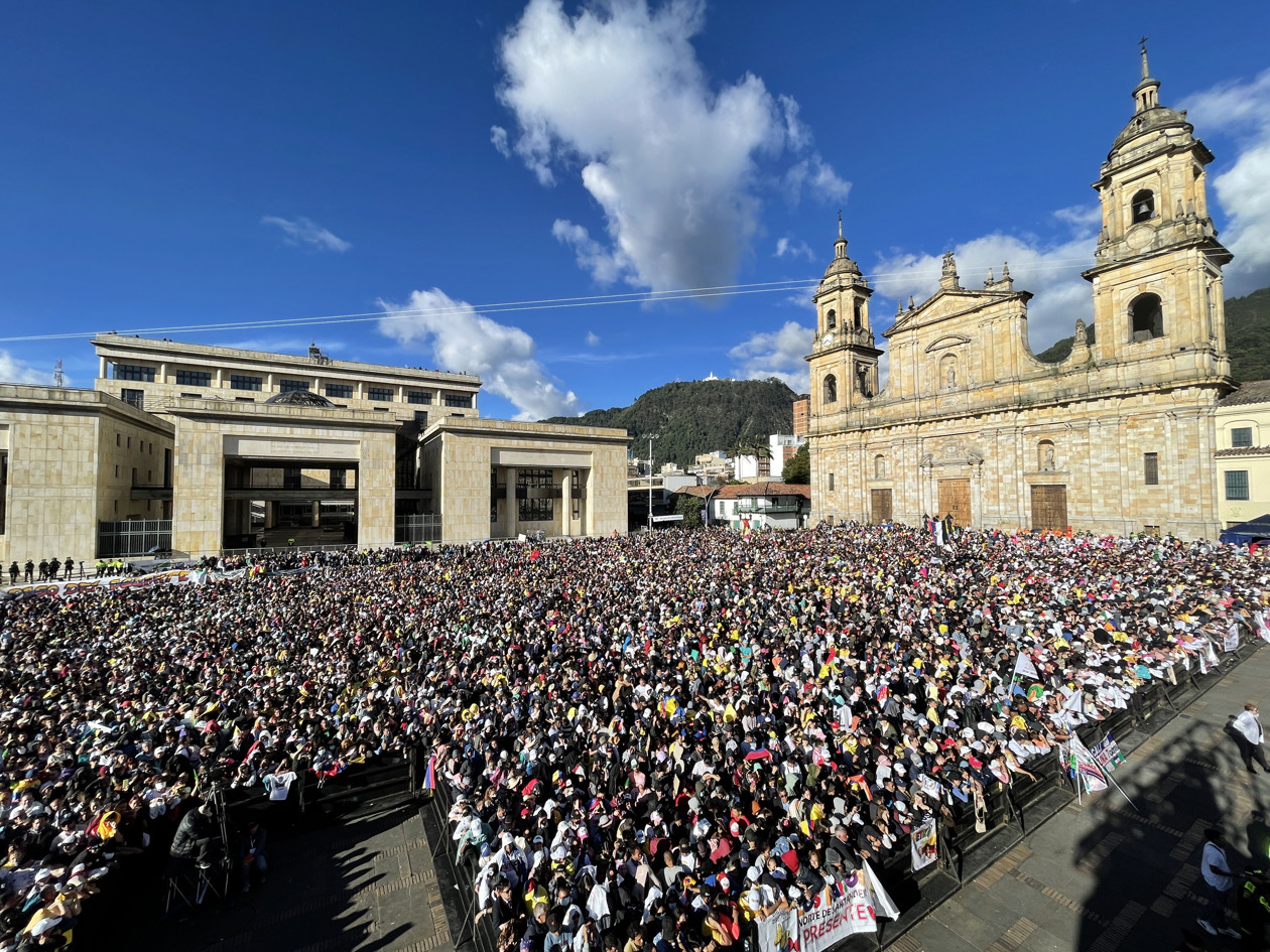 La Plaza de Bolívar durante la ceremonia.
