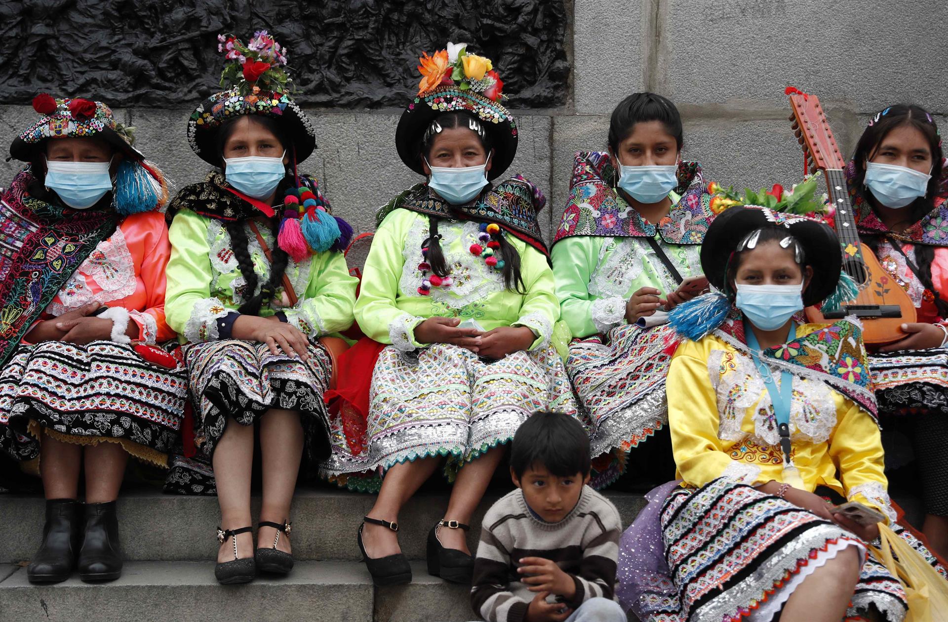 Mujeres indígenas durante una marcha por la igualdad, en Lima, Perú, en agosto del 2021 