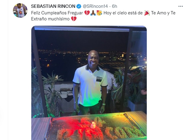 La foto y el mensaje de Sebastián para su padre Freddy Rincón.