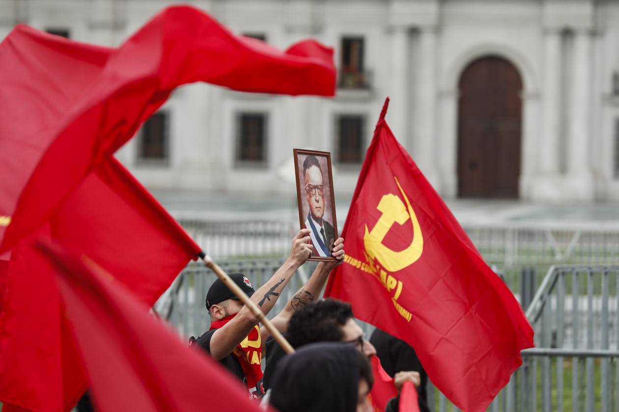 Imagen del sentido homenaje al antiguo presidente de Chile, Salvador Allende.