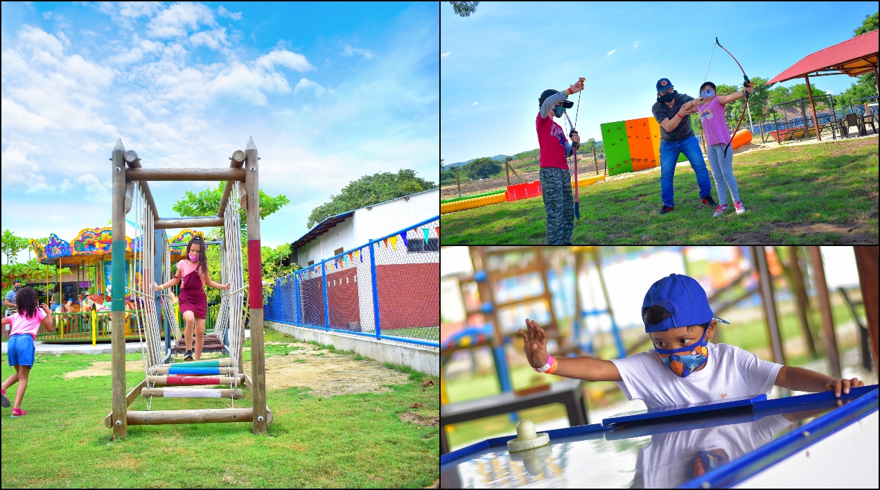 Los niños tienen diferentes espacios para divertirse.