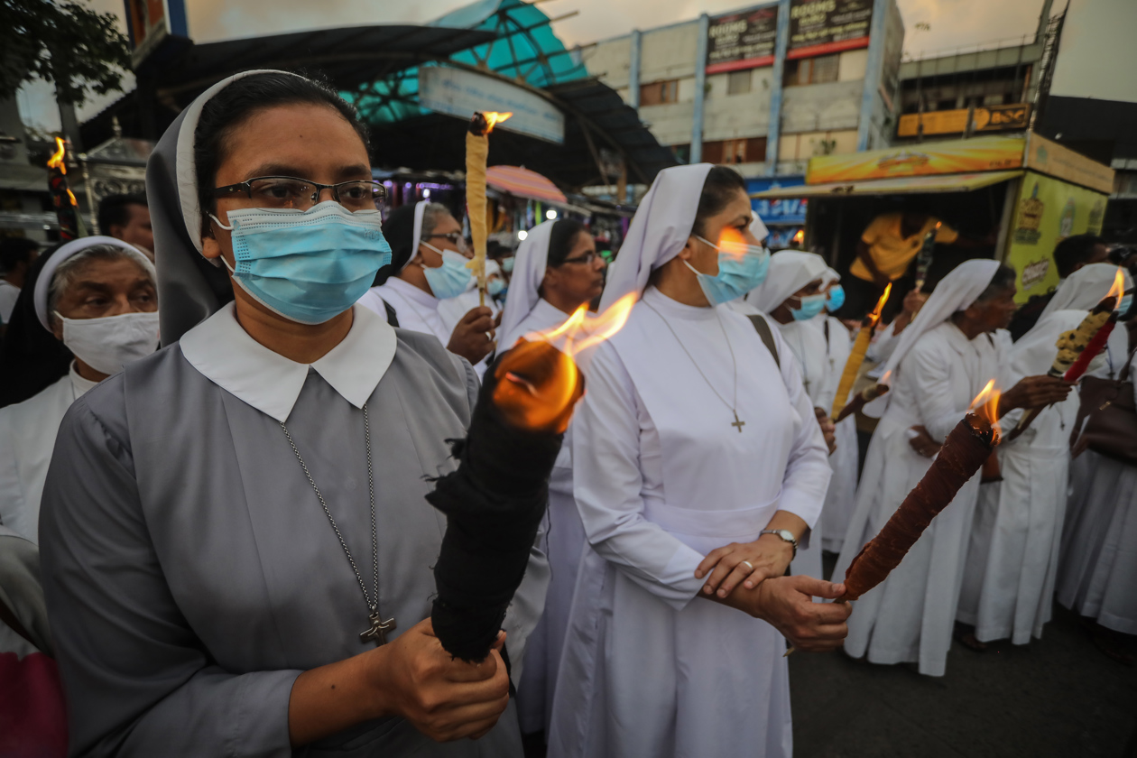 Protesta contra el aumento de la tarifa eléctrica en Sri Lanka.
