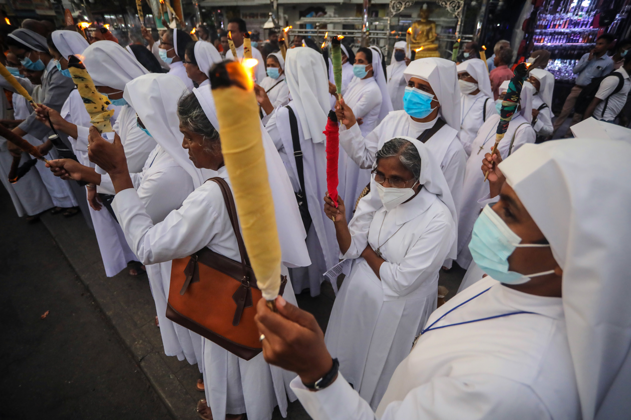 Protesta contra el aumento de la tarifa eléctrica en Sri Lanka.