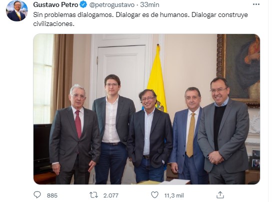 El presidente Petro y el trino que compartió.