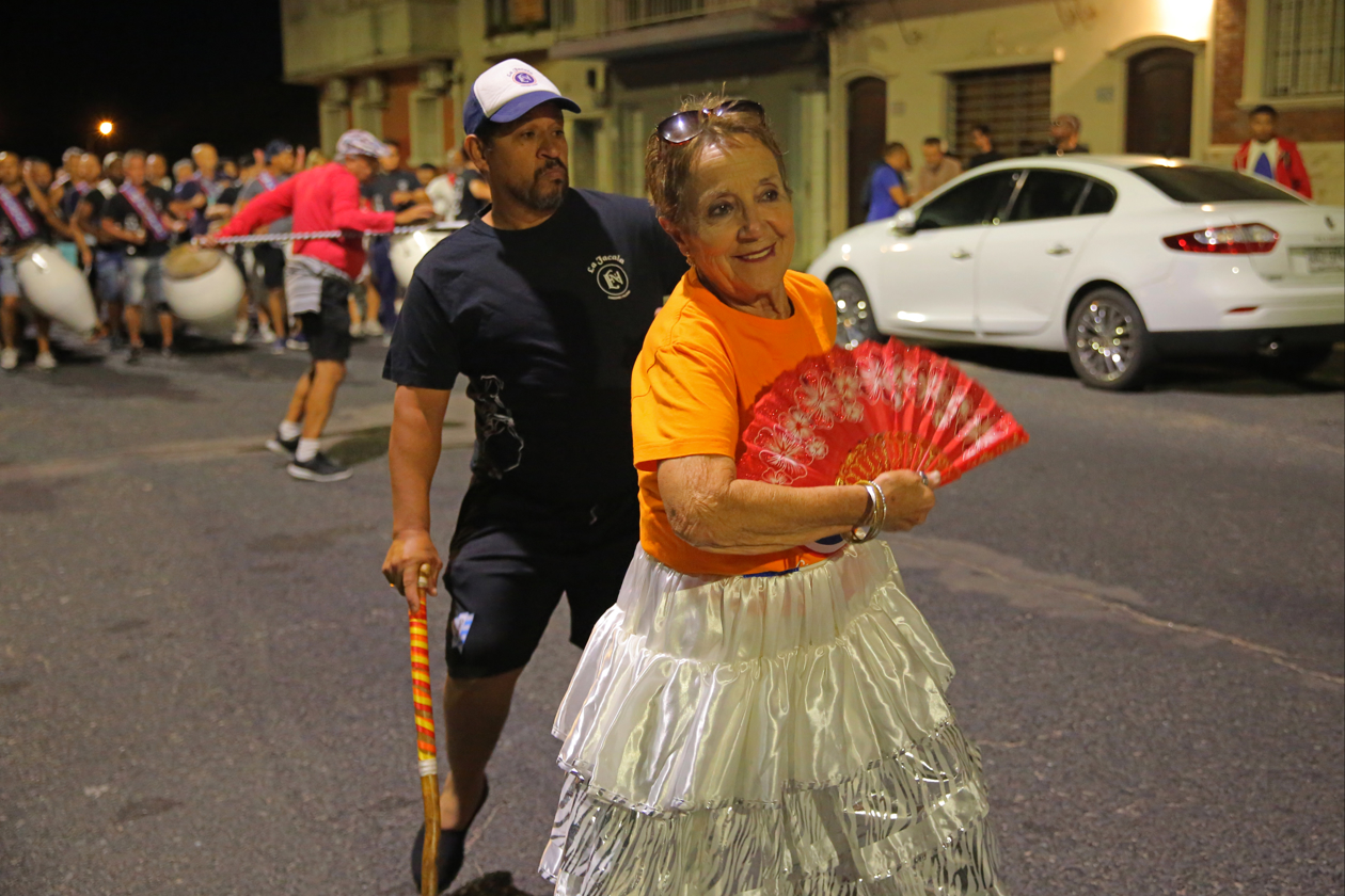 Ensayo para las Llamadas de San Baltasar, desfile tradicional del carnaval uruguayo.