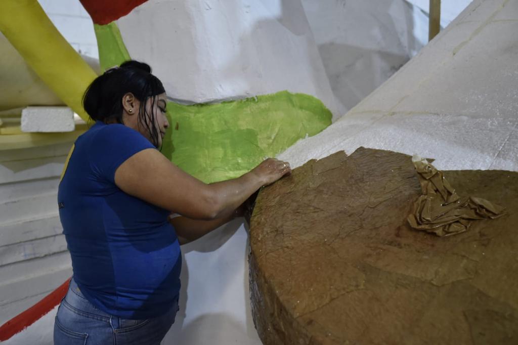 Carroza que desfilará en la Batalla de Flores. 