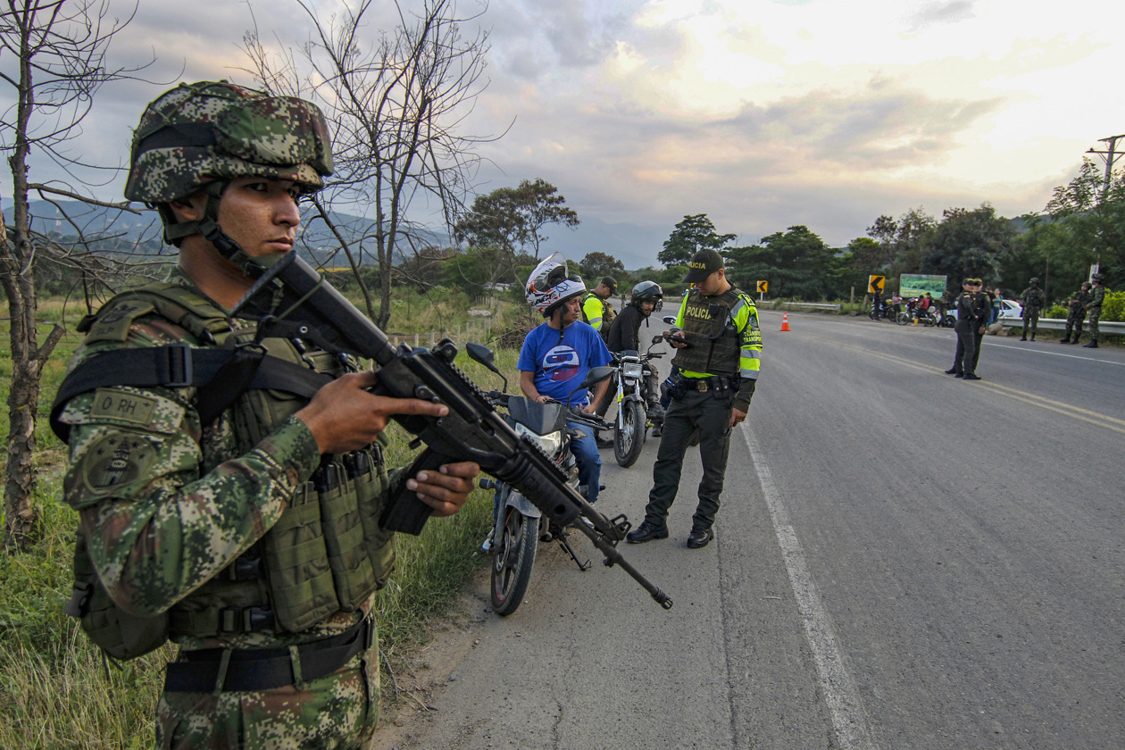 Controles de la Policía en Cúcuta.