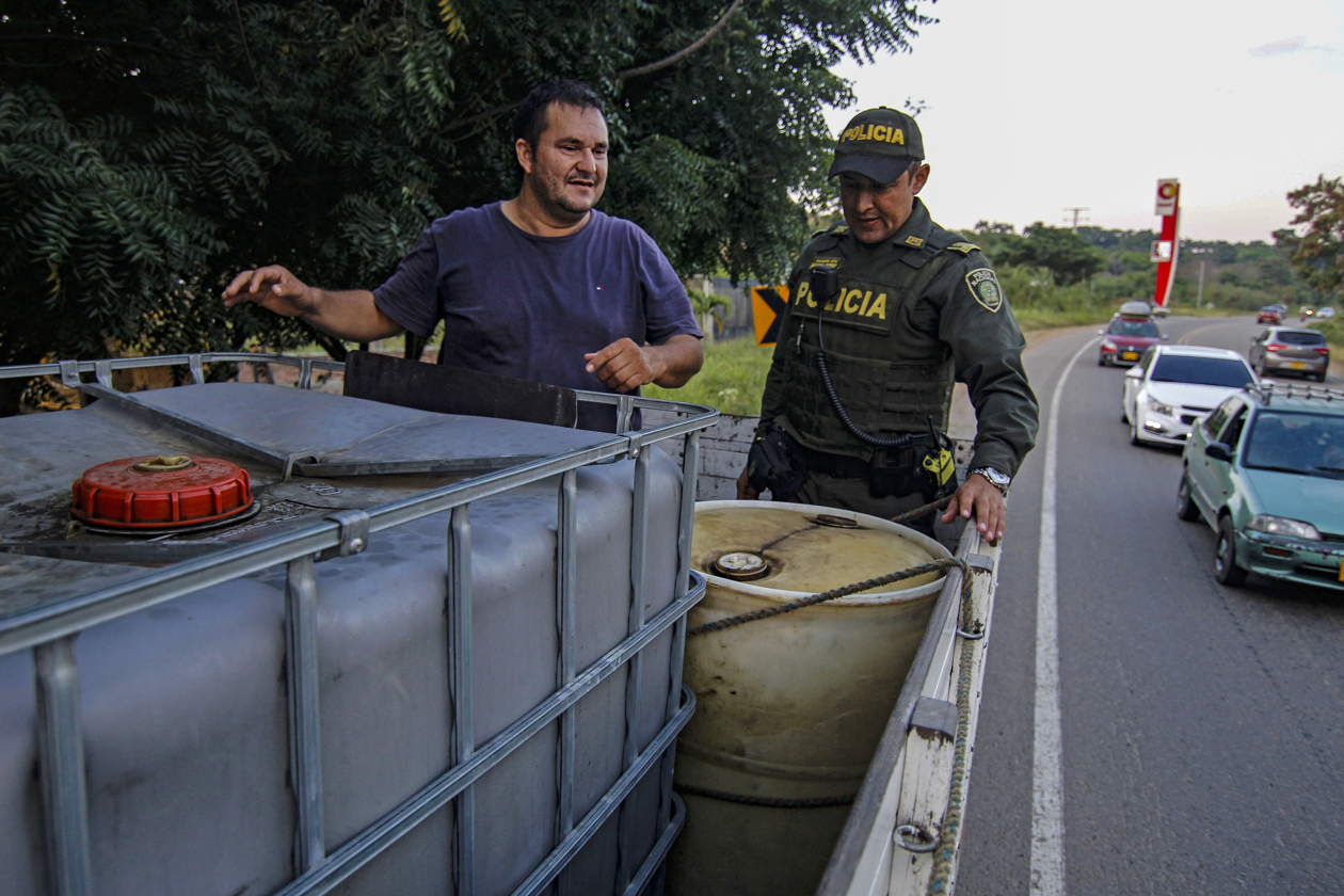 Controles de la Policía en Cúcuta.