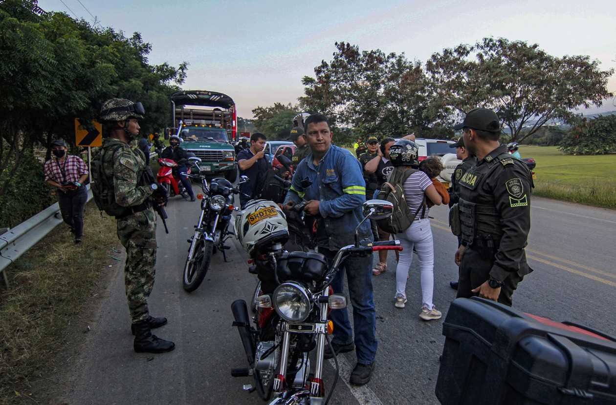 Controles de la Policía en Cúcuta.