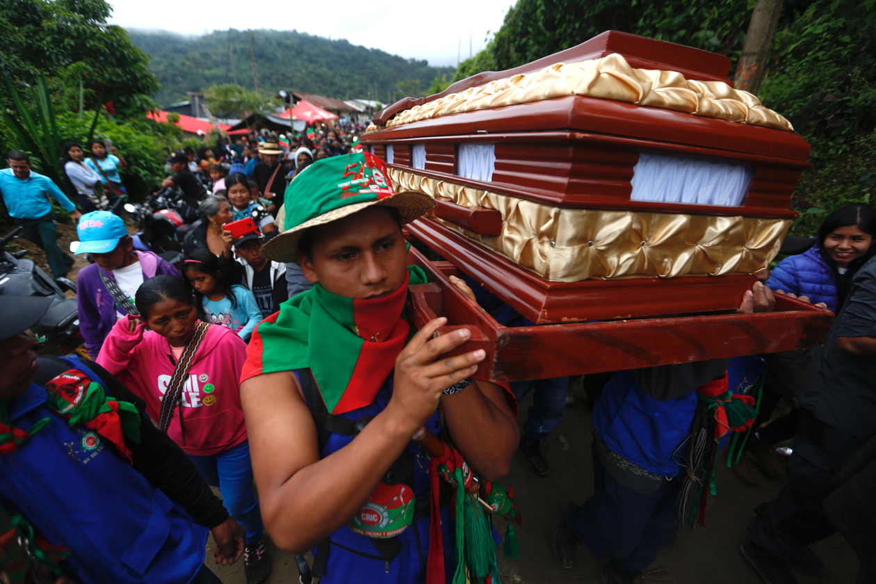 Funeral del concejal y líder indígena de Cauca, Wilson Bomba.