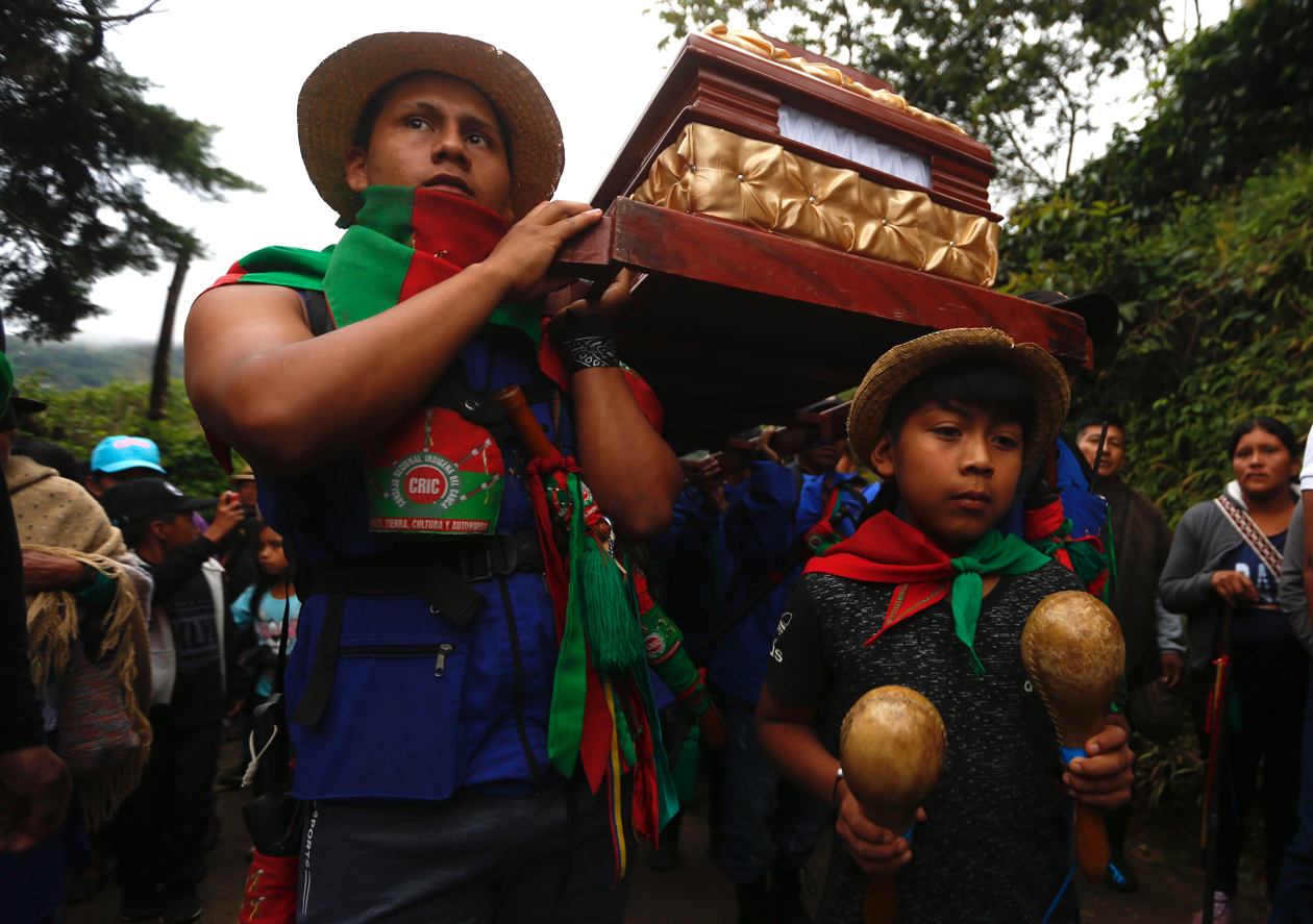 Funeral del concejal y líder indígena de Cauca, Wilson Bomba.