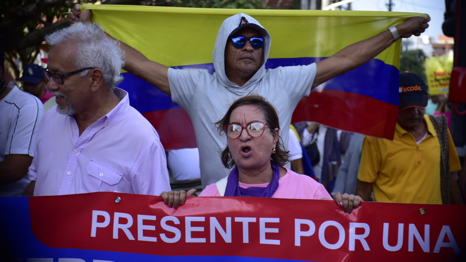 Magisterio del Atlántico en marcha de esta tarde en Barranquilla