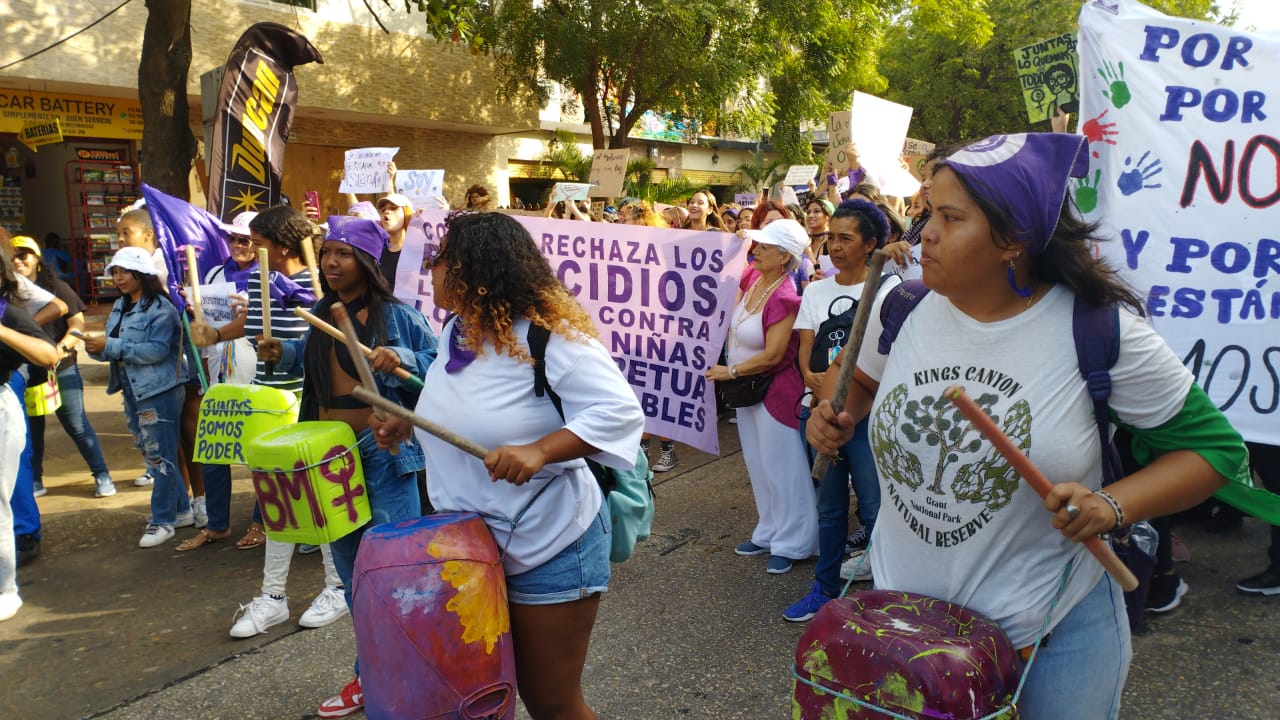 Marcha de mujeres en Barranquilla.