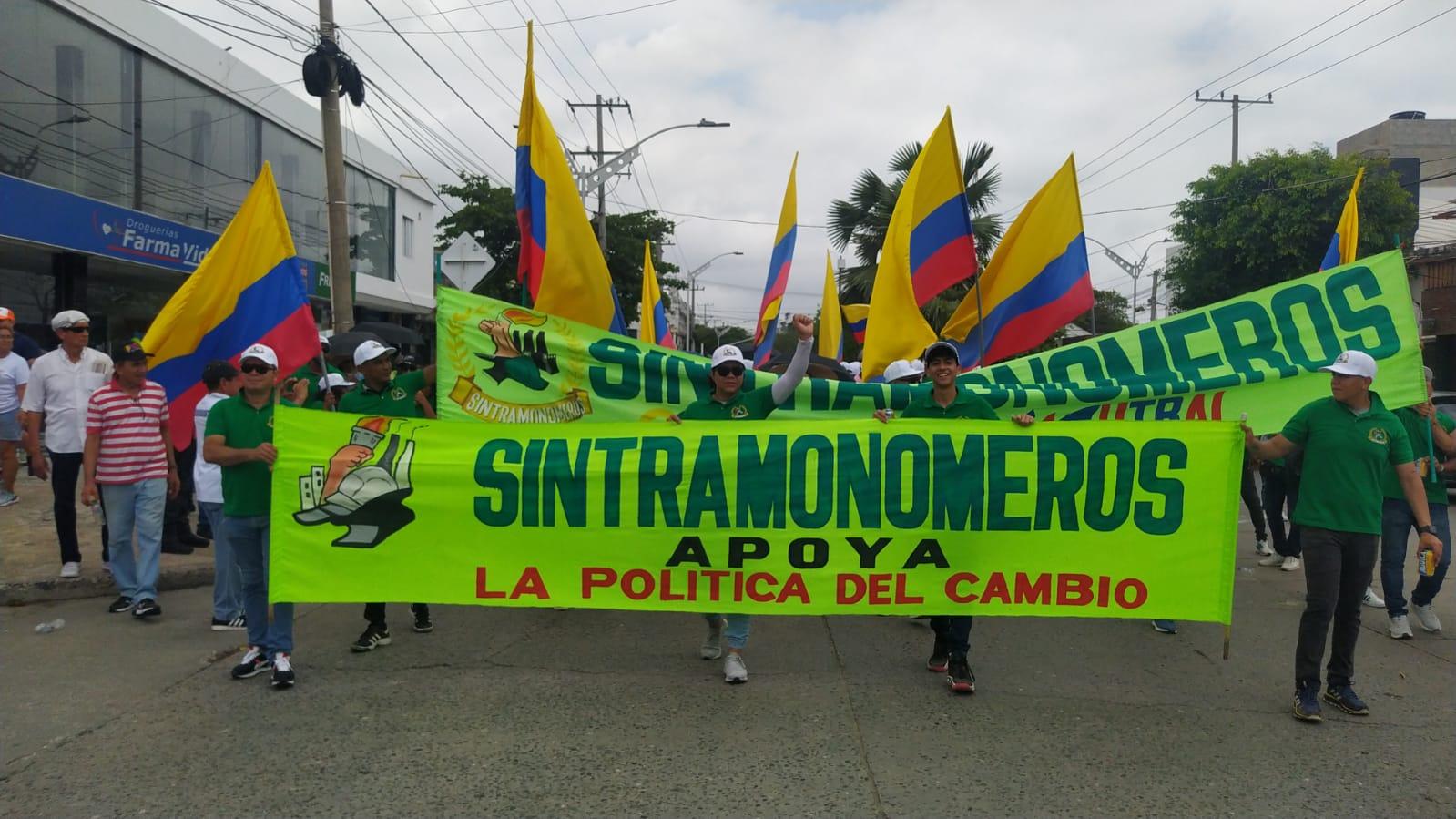 Sindicato de Monómeros en la marcha del Primero de Mayo