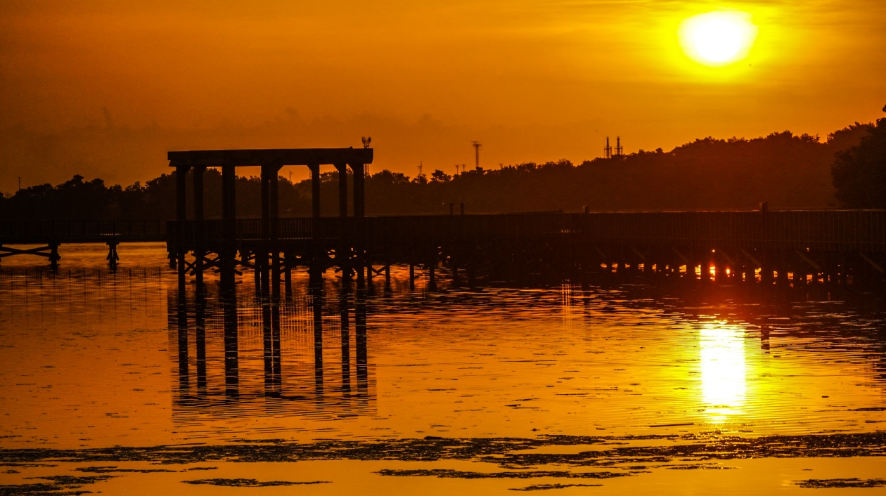 Amanecer en el Ecoparque Ciénaga de Mallorquín.