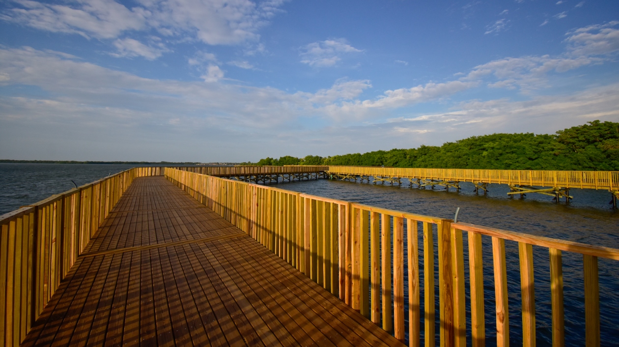 Atardecer en el Ecoparque Ciénaga de Mallorquín.