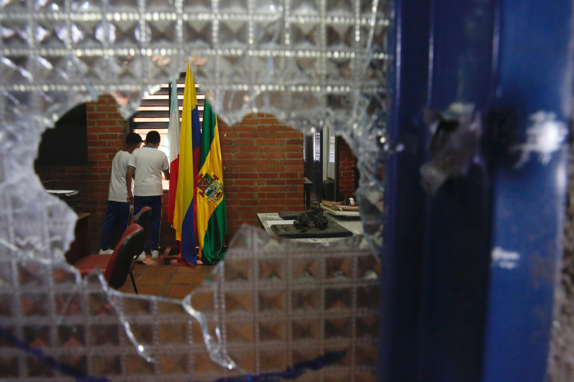 Impacto de bala en el colegio José María Obando.