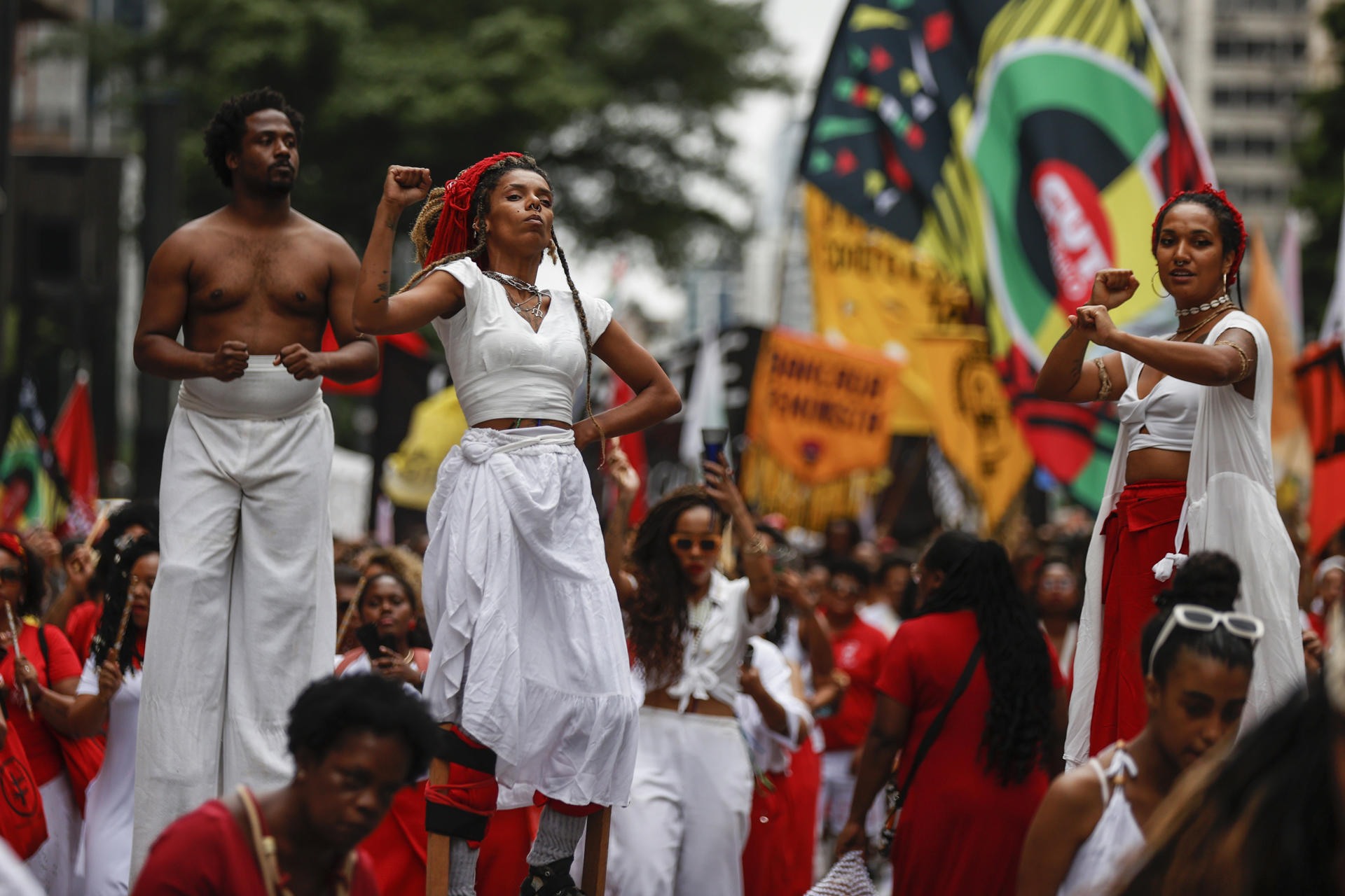 Activistas en Sao Paulo.