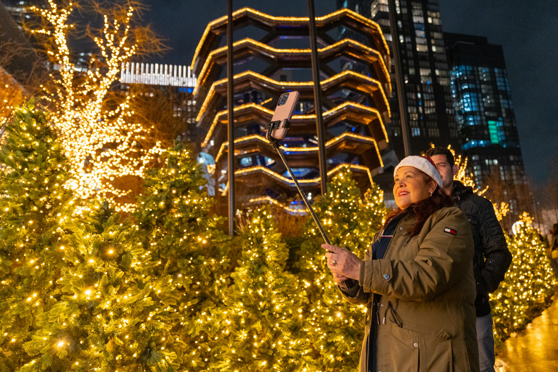 Luces navideñas en Nueva York. 