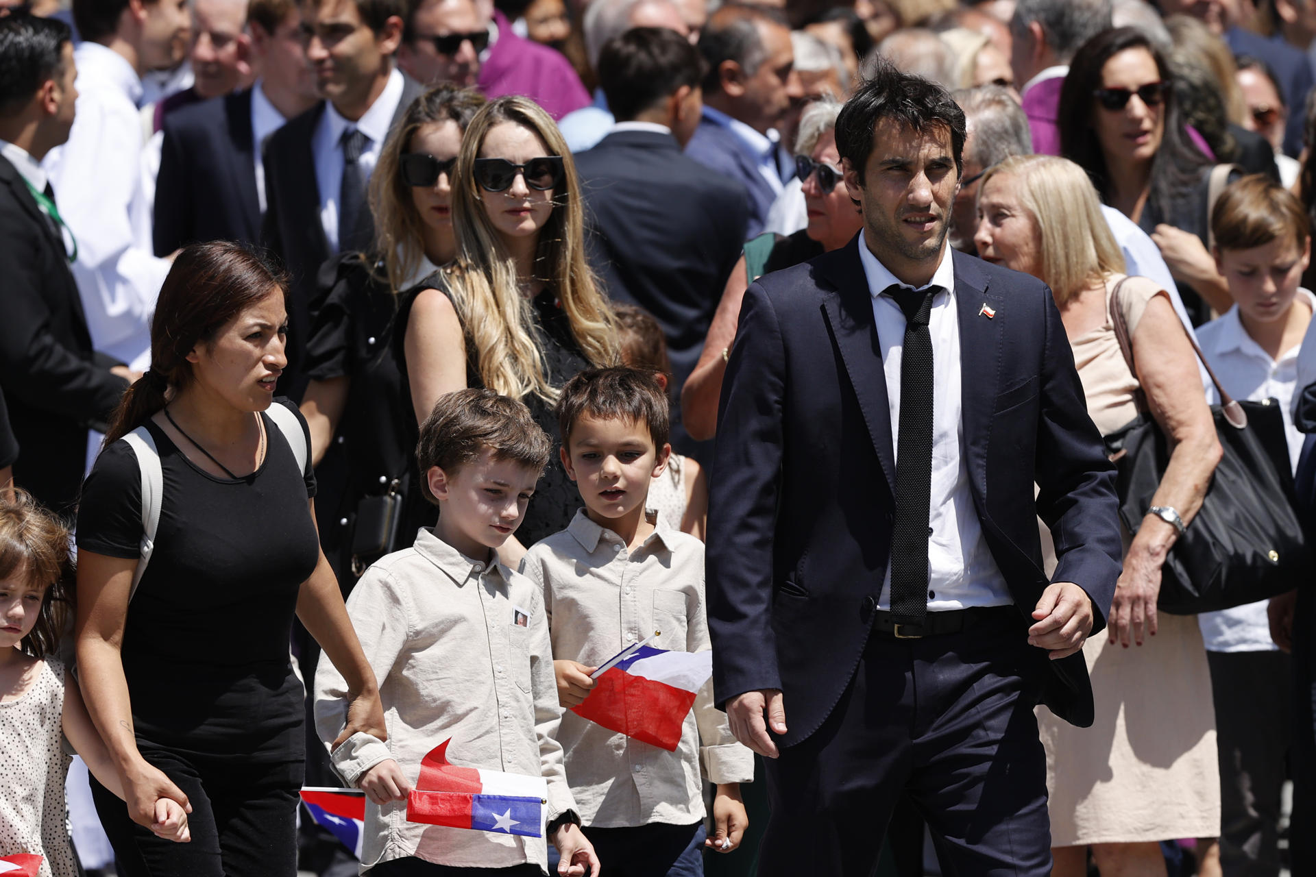 Familia de Piñera en su funeral.