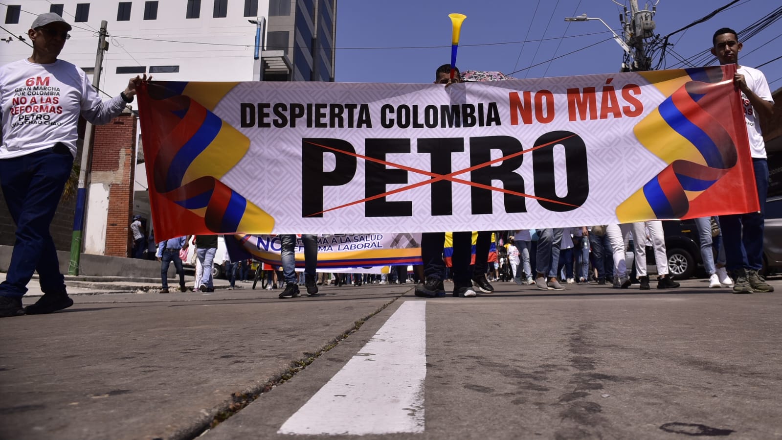 Marcha contra el Gobierno de Gustavo Petro en Barranquilla.