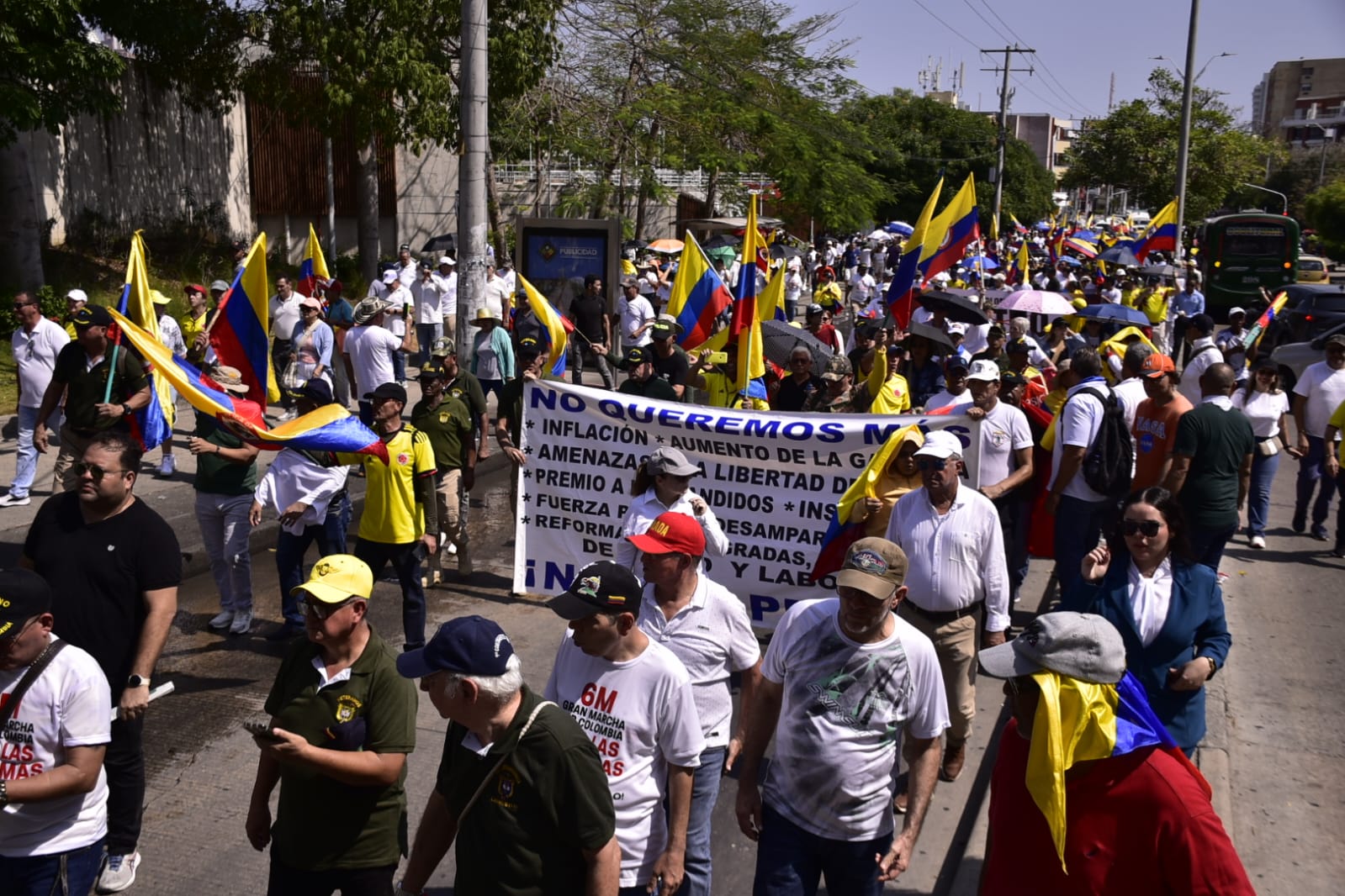 Marcha contra el Gobierno de Gustavo Petro en Barranquilla.