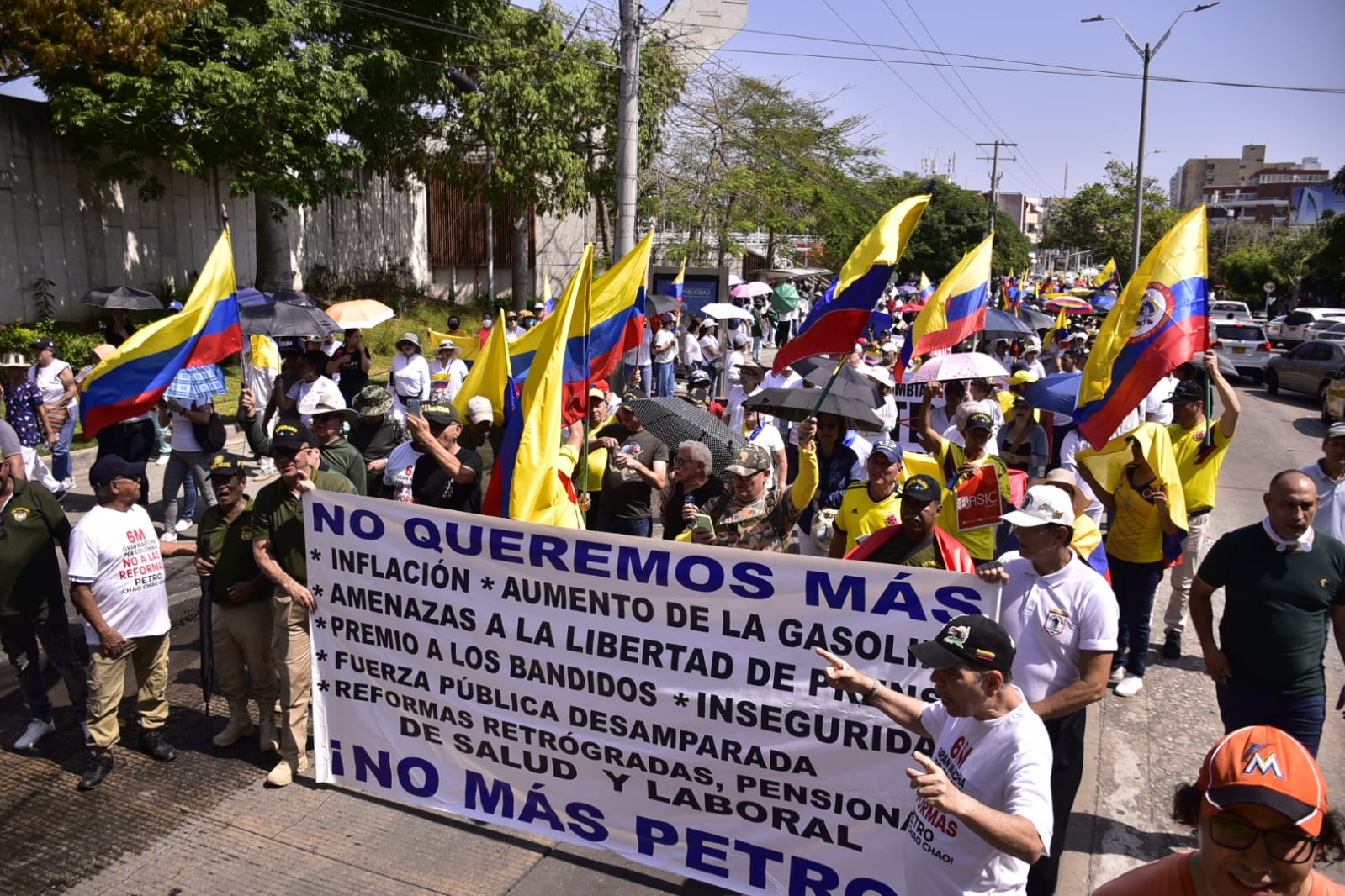 Marcha contra el Gobierno de Gustavo Petro en Barranquilla.