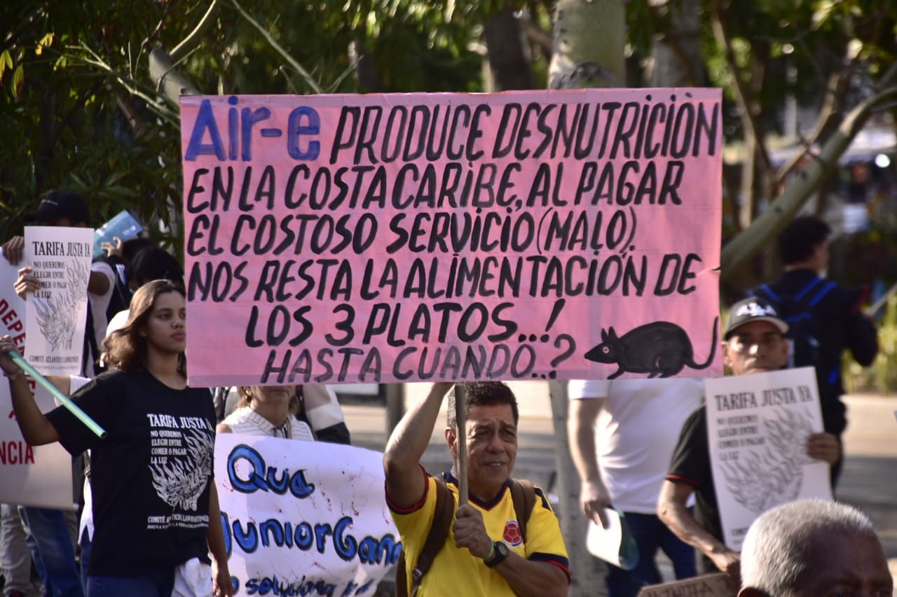 Marcha contra las altas tarifas del servicio de energía. 