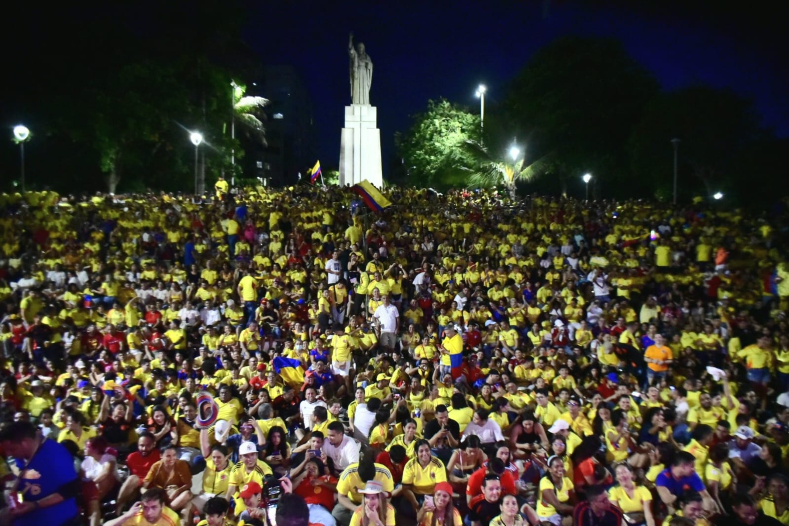 Una multitud presenció la final de la Copa América en el parque Sagrado Corazón