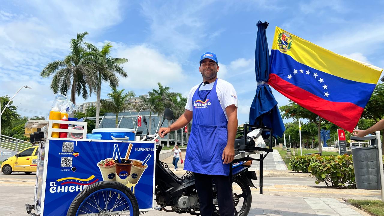 Venezolanos protestando en la Plaza de la Paz