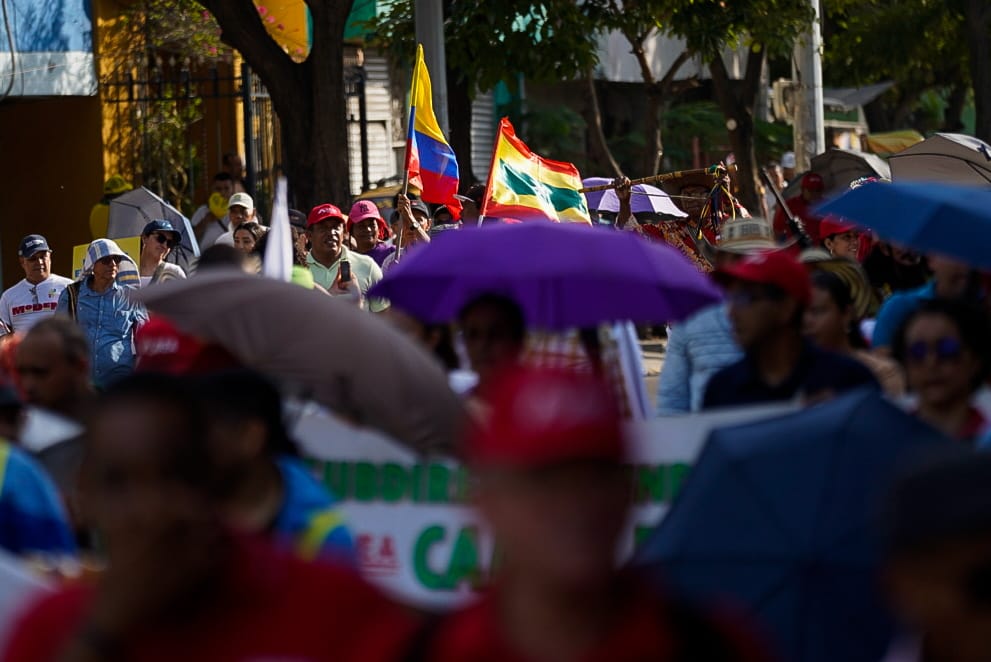 Una multitud durante la marcha. 