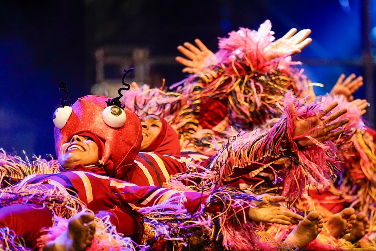 Los disfraces mostraron su colorido en la Plaza de la Paz. 