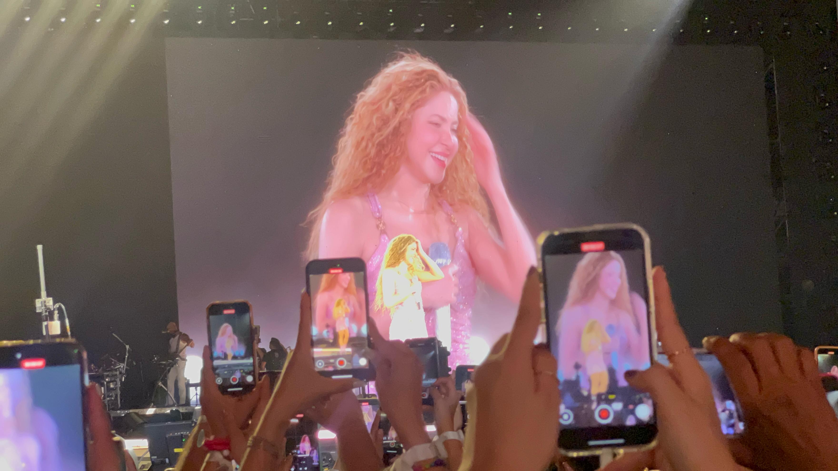 Shakira en su primer concierto en Barranquilla. 