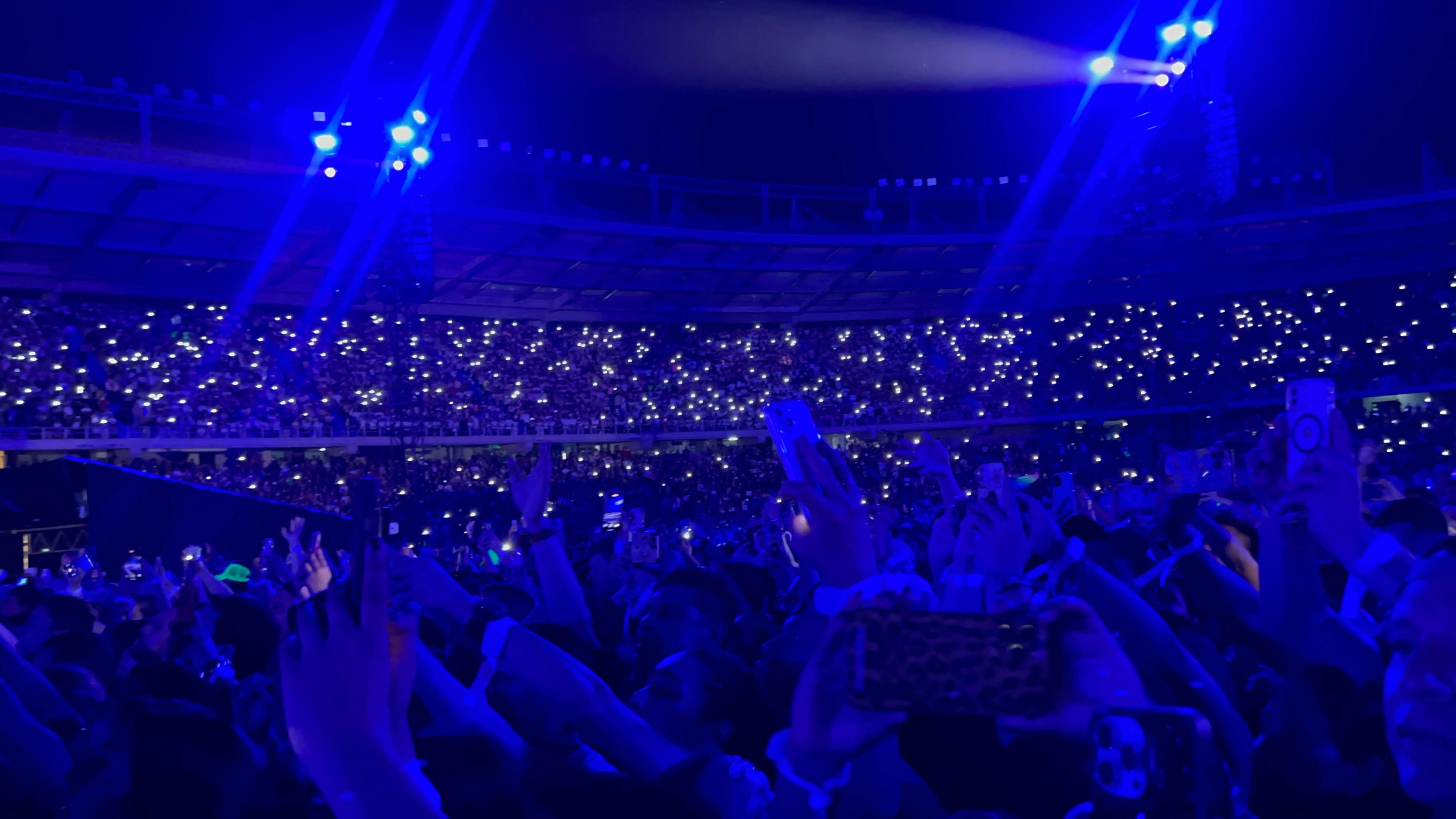 Shakira en su primer concierto en Barranquilla. 