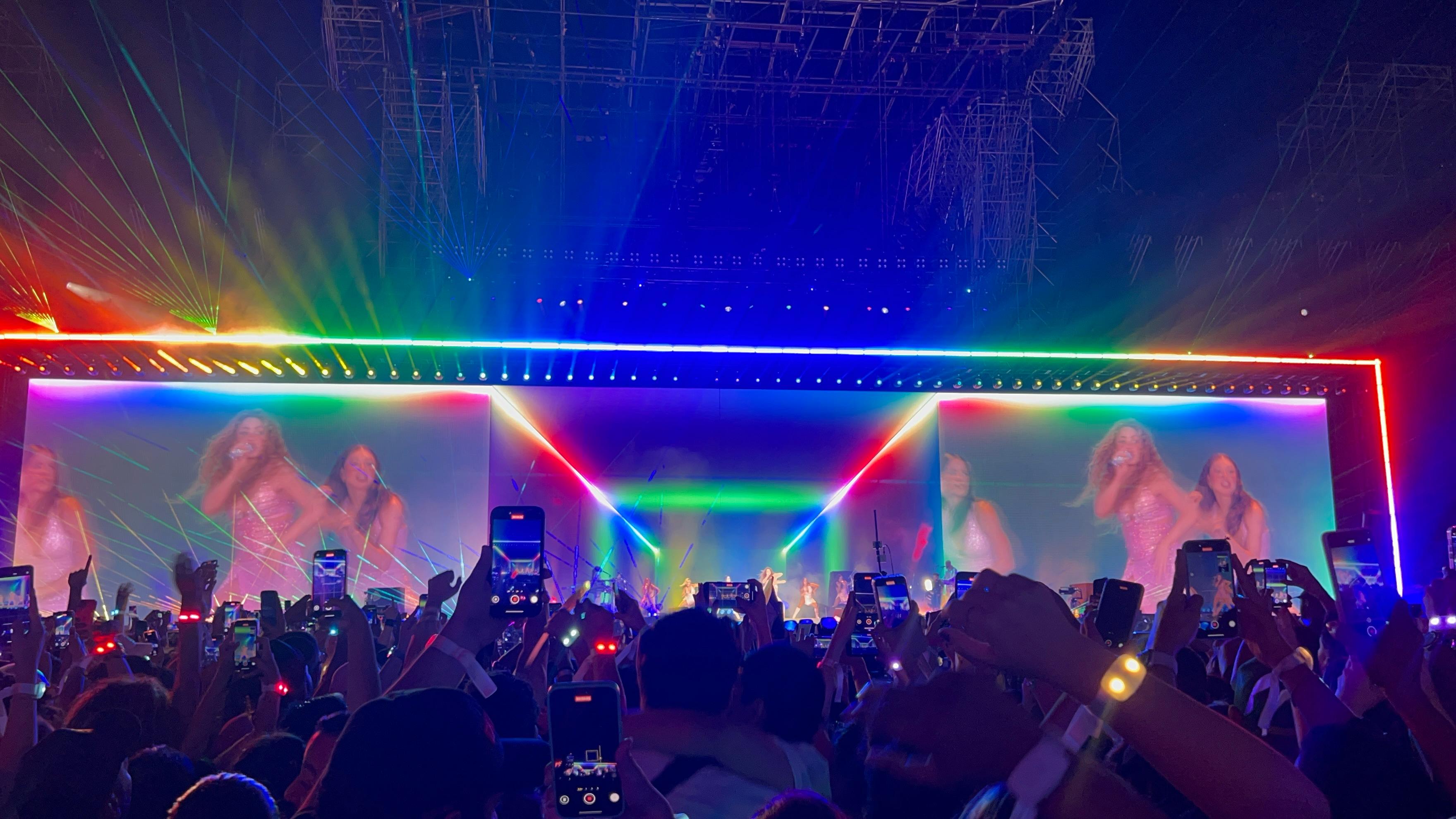 Shakira en su primer concierto en Barranquilla. 